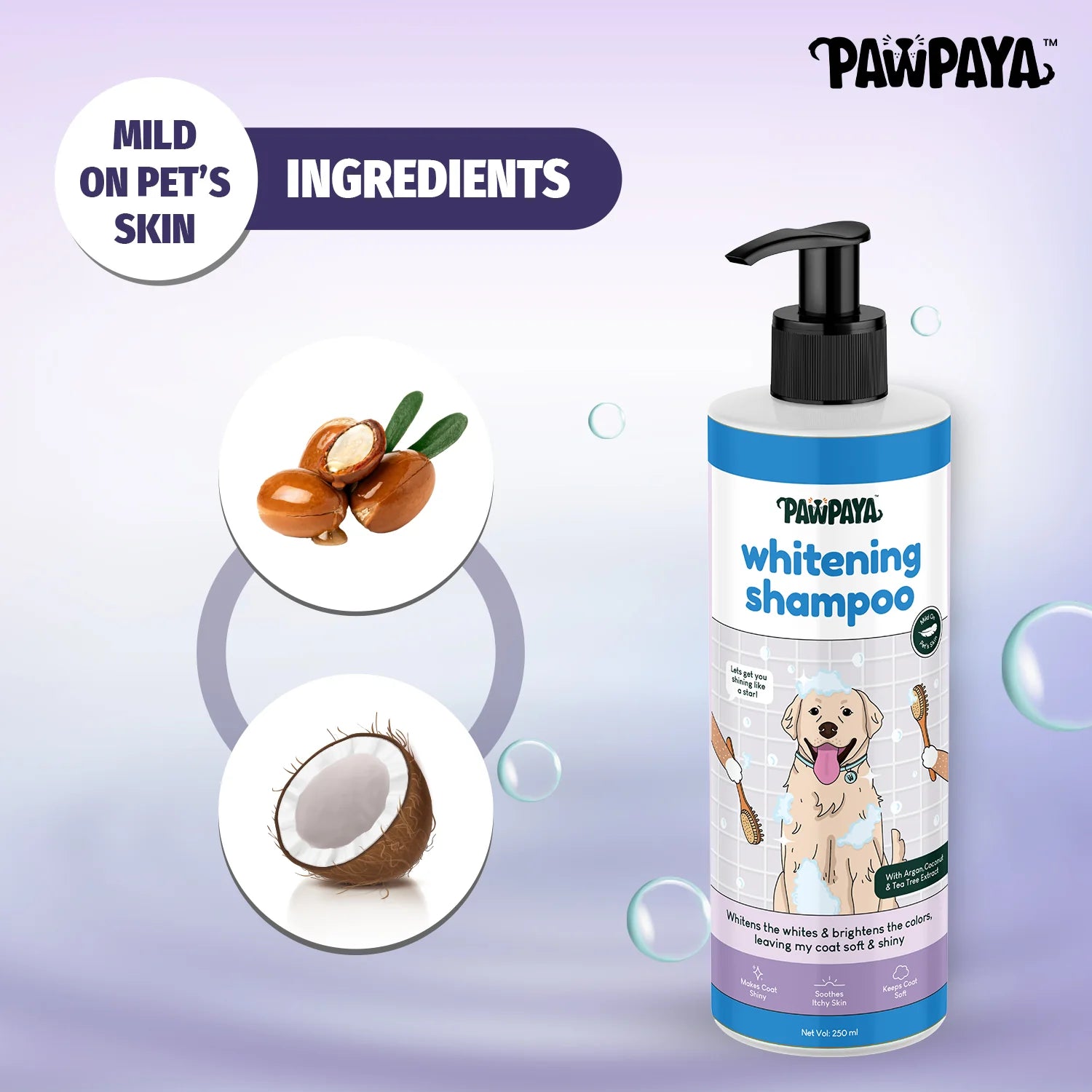 Pawpaya Whitening Dog Shampoo, 250 ml