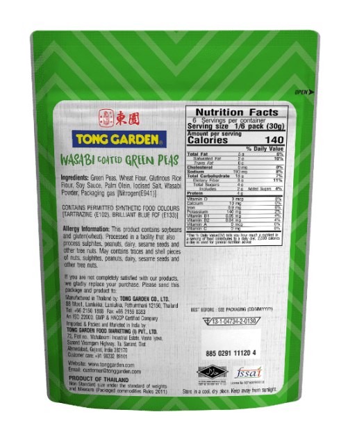 Tong Garden Wasabi Coated Green Peas, 180gm