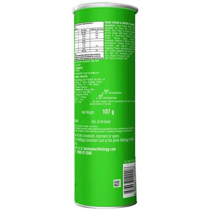 Pringles Potato Chips - Sour Cream &amp; Onion Flavour, Crunchy &amp; Crispy, 107 gm