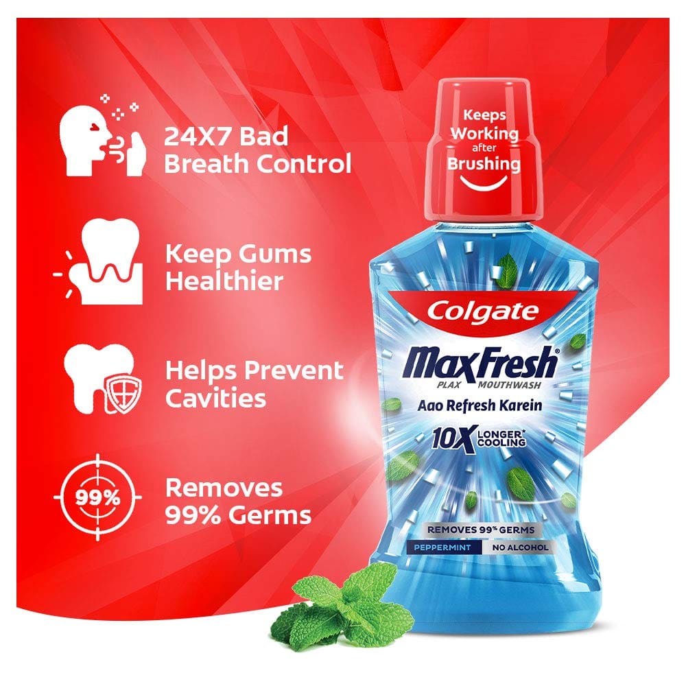 Colgate MaxFresh Mouthwash, Peppermint, 250ml