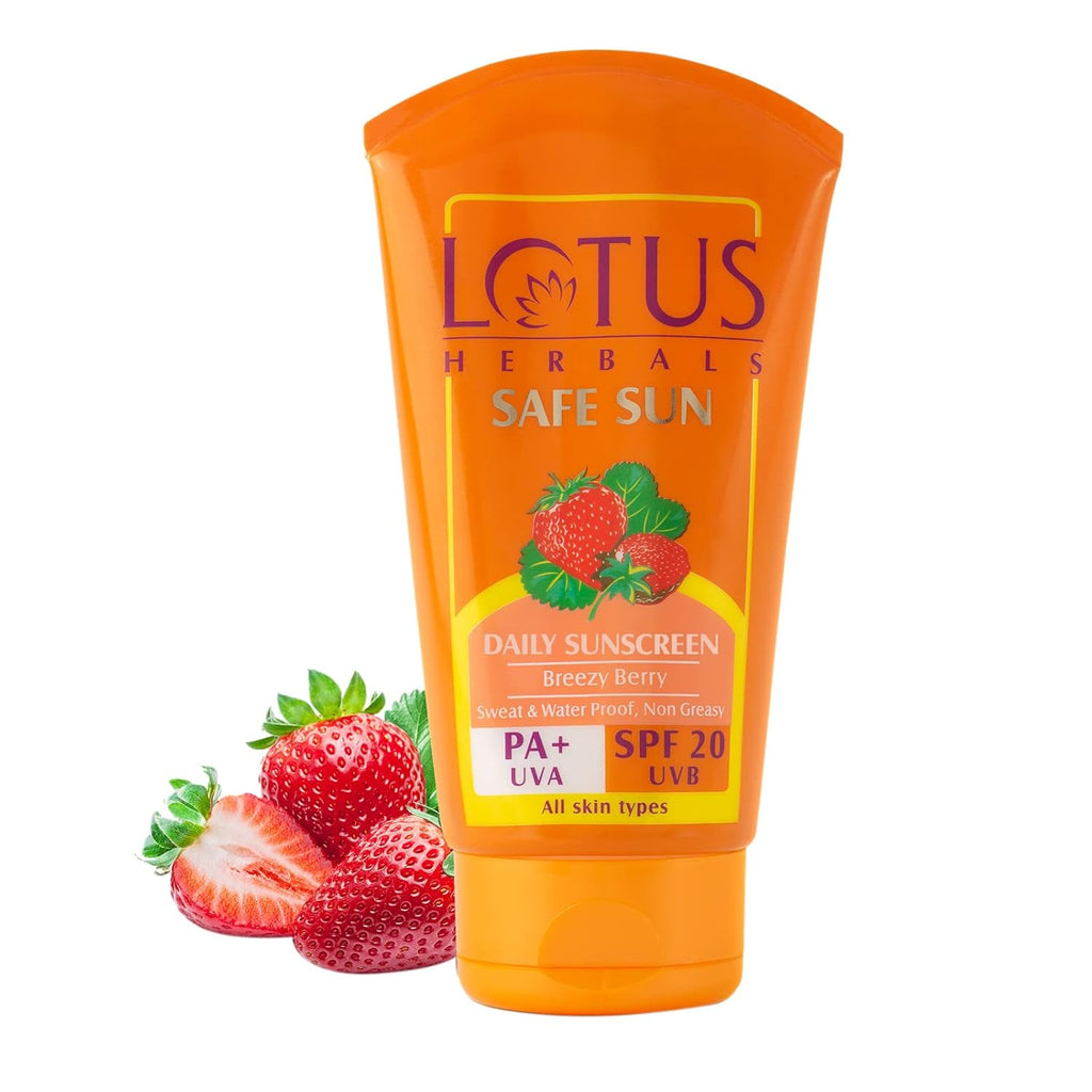 Lotus Herbals Safe Sun Sunscreen Cream - Breezy Berry SPF 20 PA+, 100g