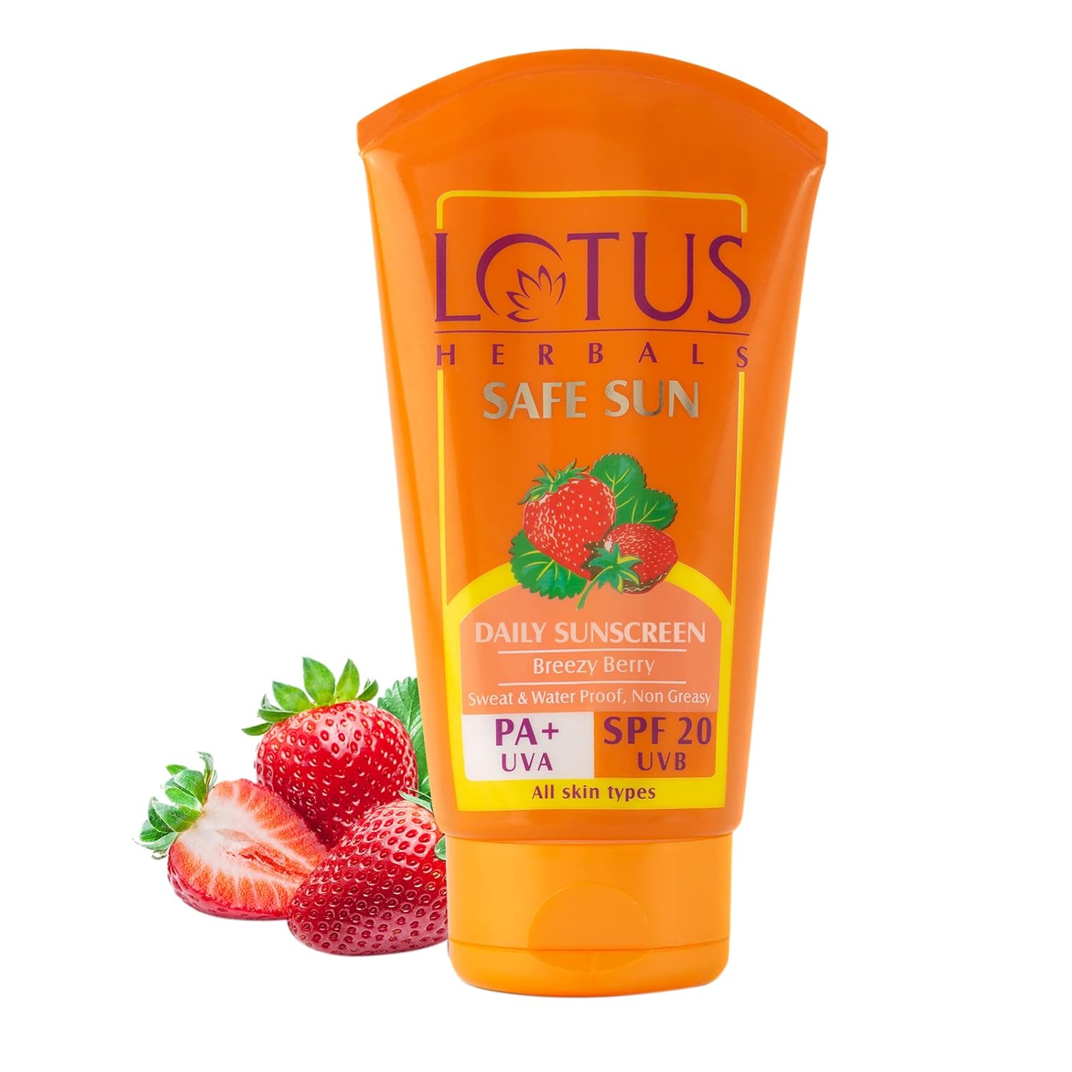 Lotus Herbals Safe Sun Sunscreen Cream - Breezy Berry SPF 20 PA+, 100g