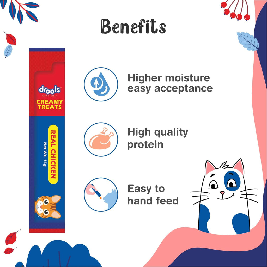 Drools Creamy Cat Treats, Real Chicken, 375gm (Pack of 25)