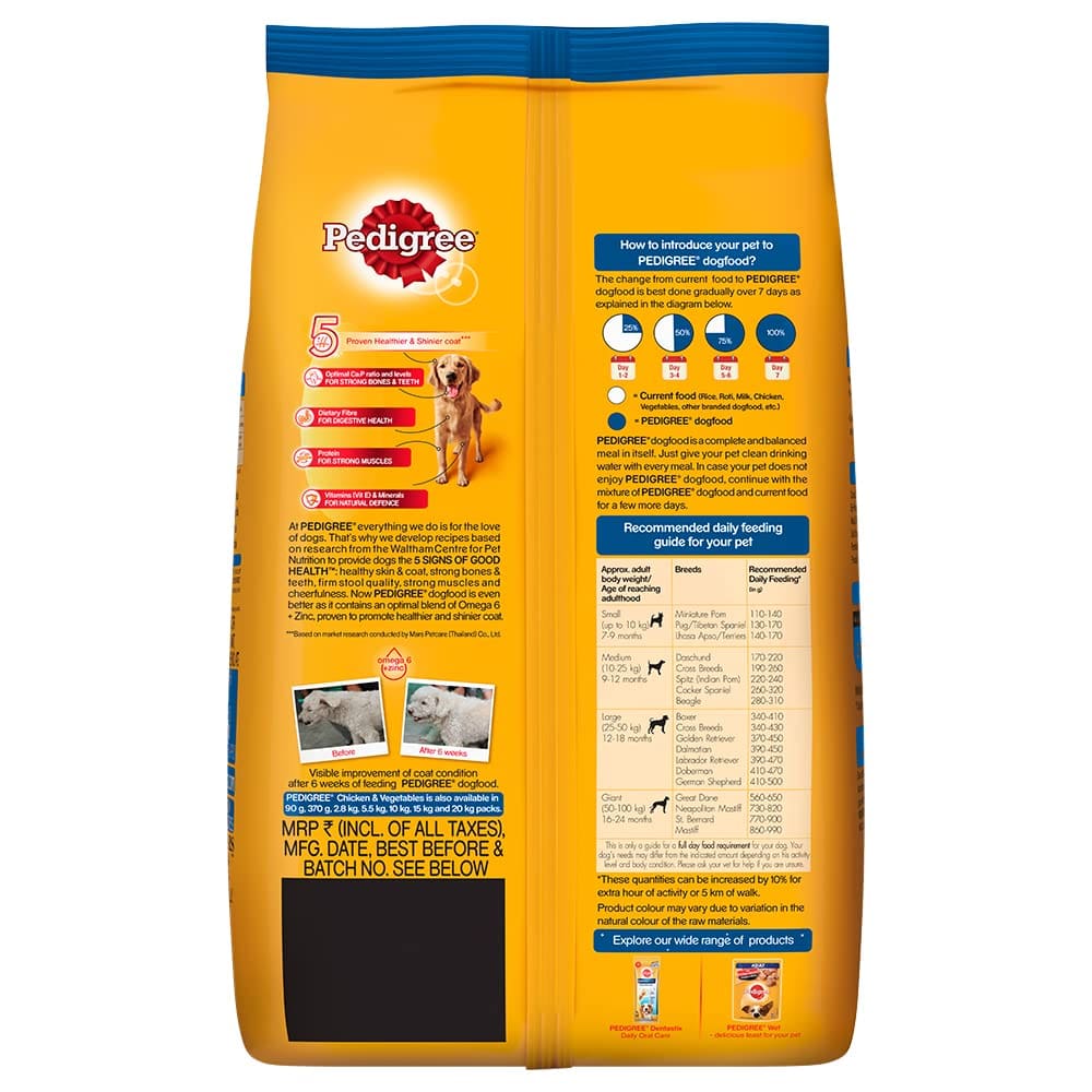 Pedigree Adult Dry Dog Food, Chicken & Vegetable, 1kg