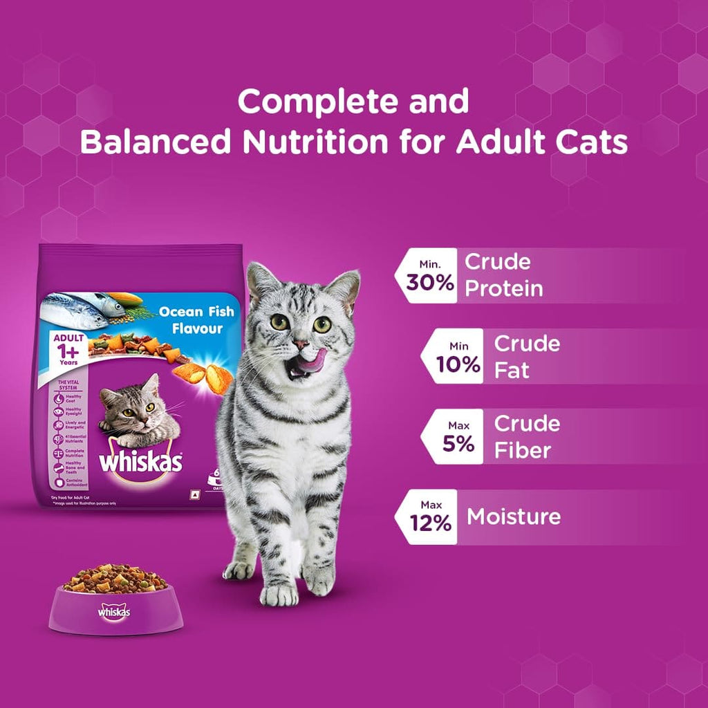 Whiskas Adult (+1 year), Ocean Fish Flavour, 480g