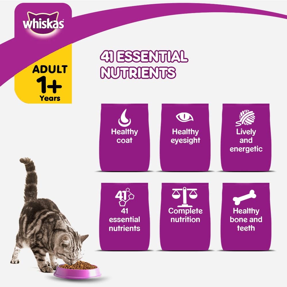 Whiskas Adult (1+ Years), Chicken Flavour, 3kg