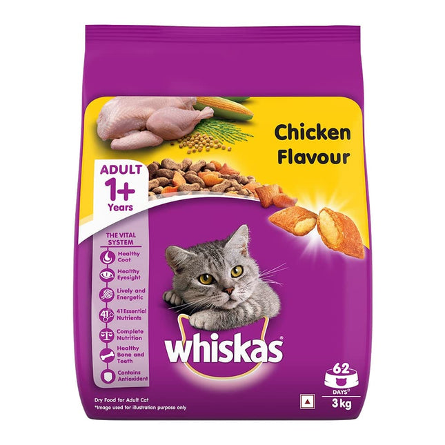 Whiskas Adult (1+ Years), Chicken Flavour, 3kg