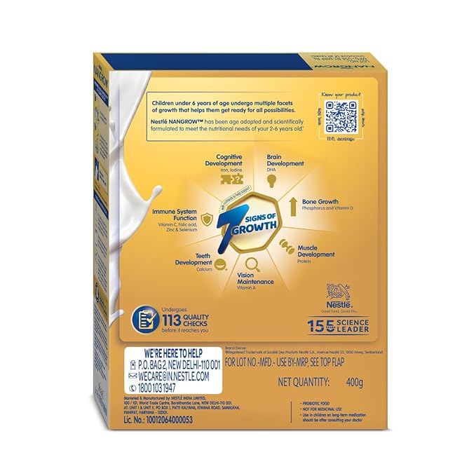 Nestlé Nangrow Nutritious Milk Drink for Growing Children, Creamy Vanilla, 400gm