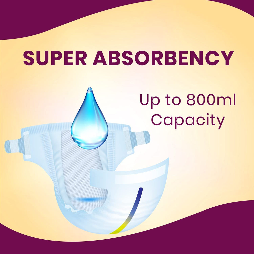 Super Liife  Premium Adult Diapers 8 Hrs Gel Core, Large- 10 Count