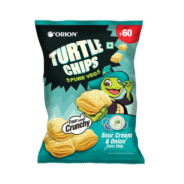 Orion Turtle Chips - Sour Cream n Onion Corn Chips, 70g