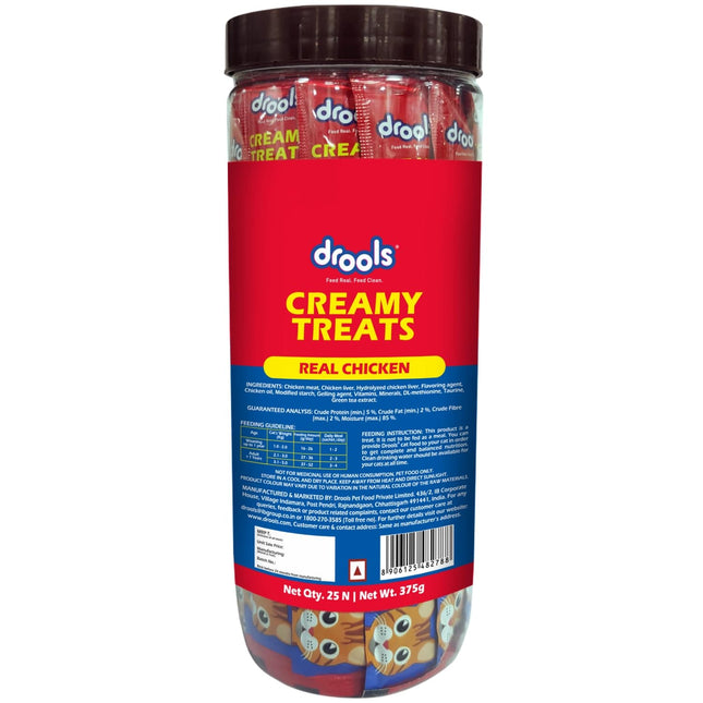 Drools Creamy Cat Treats, Real Chicken, 375gm (Pack of 25)