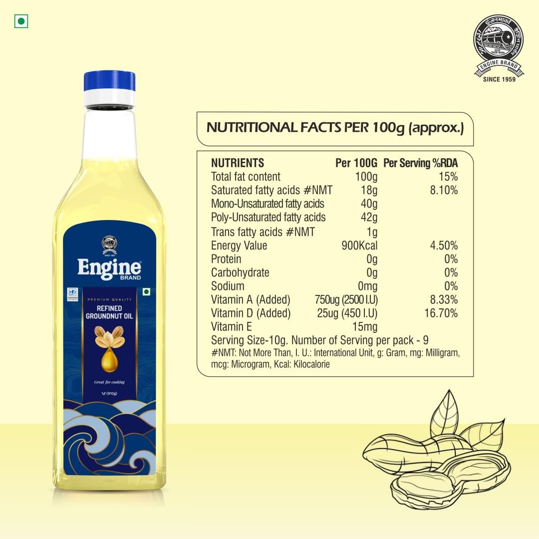 Engine Refined Groundnut Oil, 1L