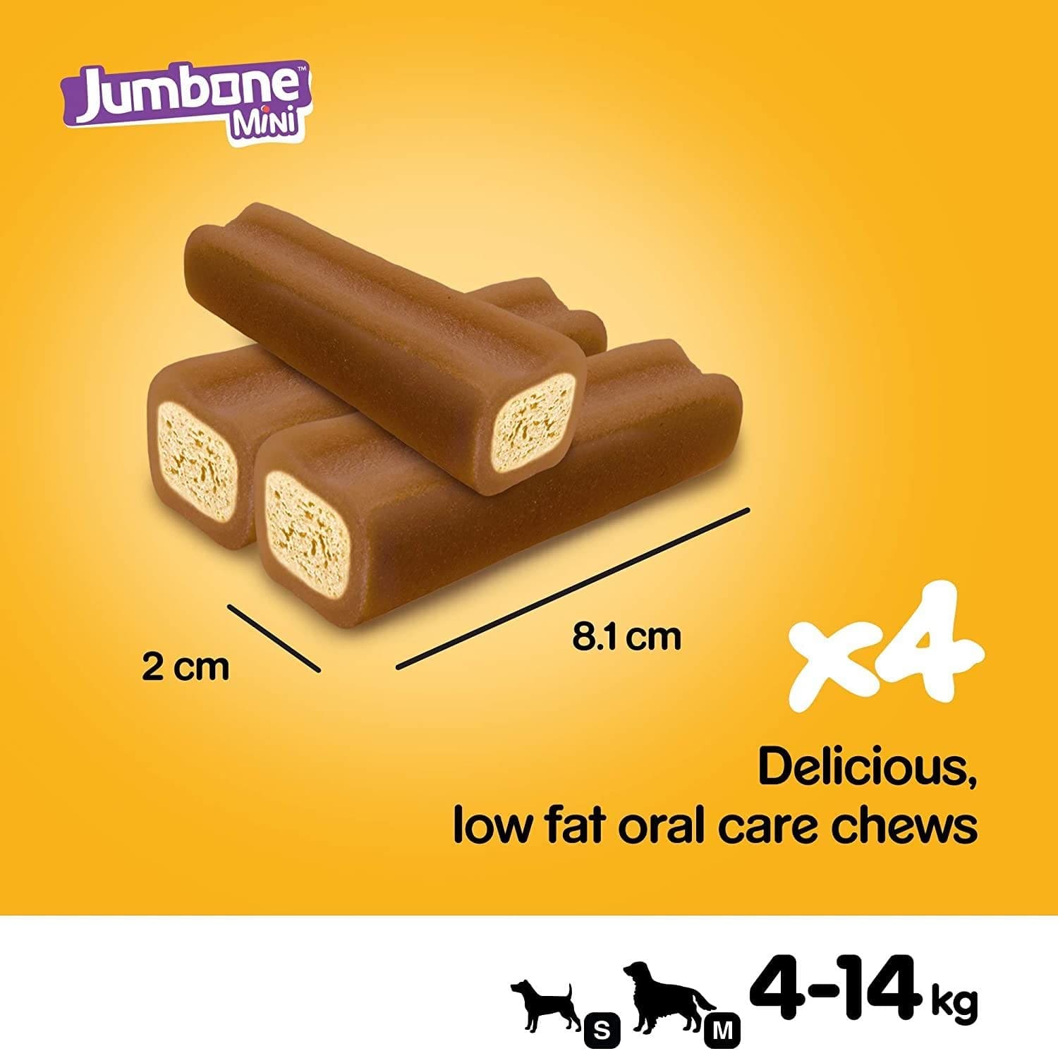 Pedigree Jumbone Mini Adult Dog Treat, Chicken & Lamb Flavour, 160g