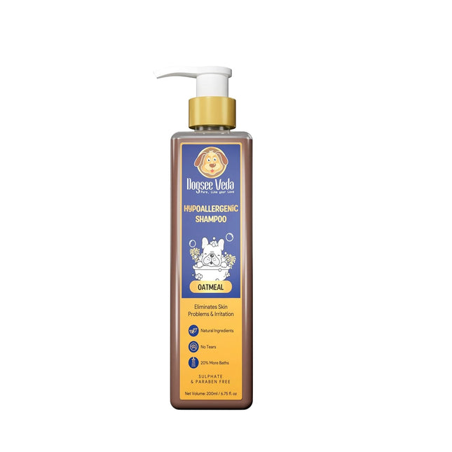 Dogsee Veda Hypoallergenic Oatmeal Dog Shampoo, 200ml