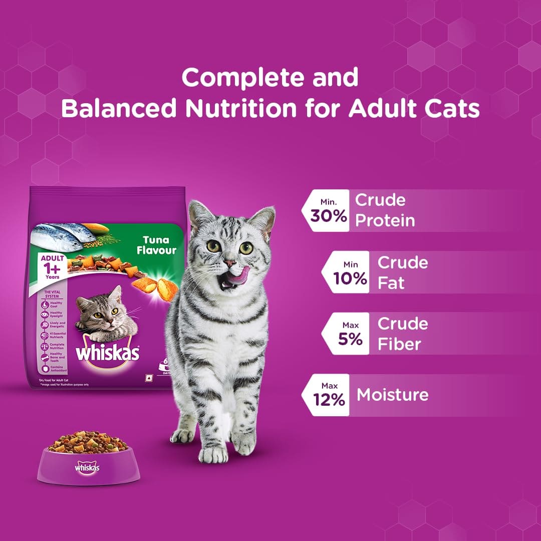 Whiskas Adult (+1 year), Tuna Flavour, 1.2kg