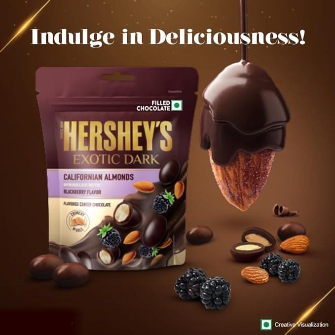 Hershey's Exotic Dark Californian Almond Blackberry Flavour, 90g