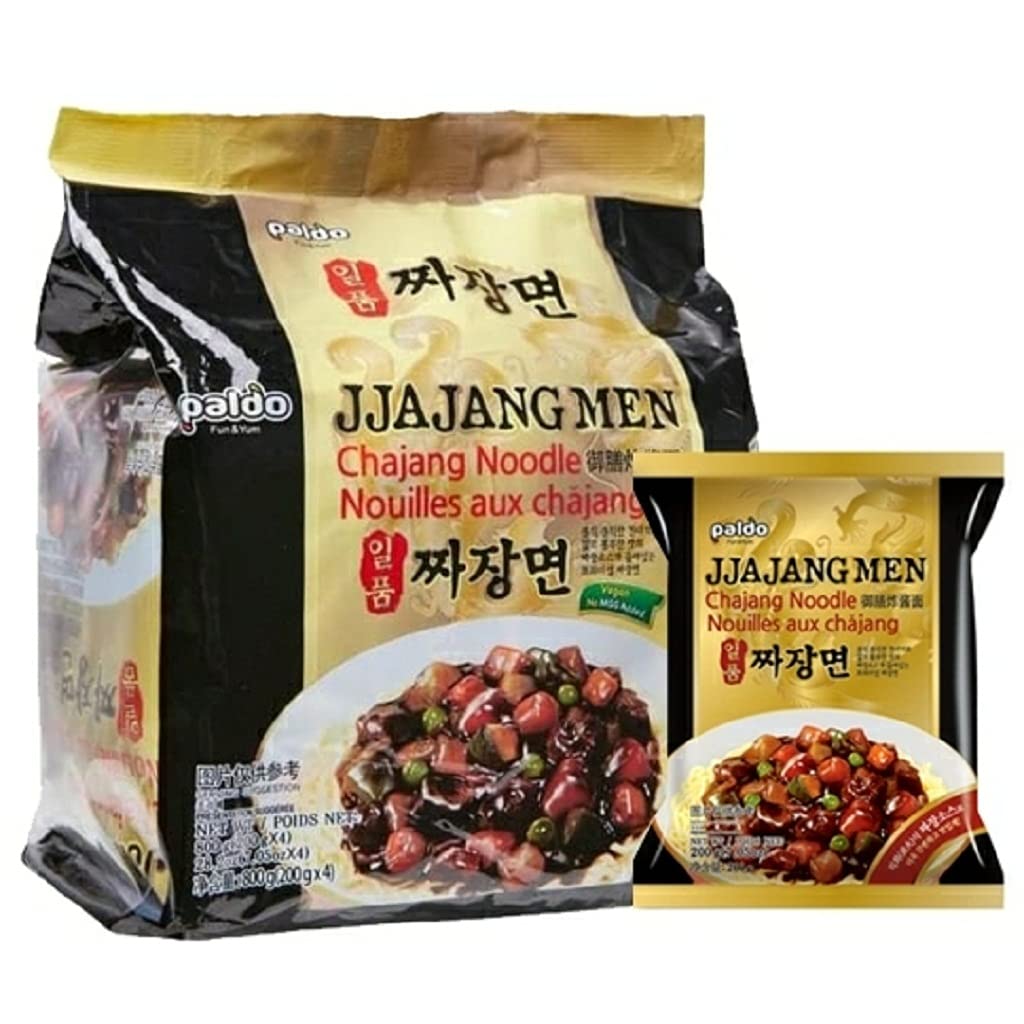 Paldo Jjajangmen Noodles (Rich BlackBean Sauce), 4 x 200 grams