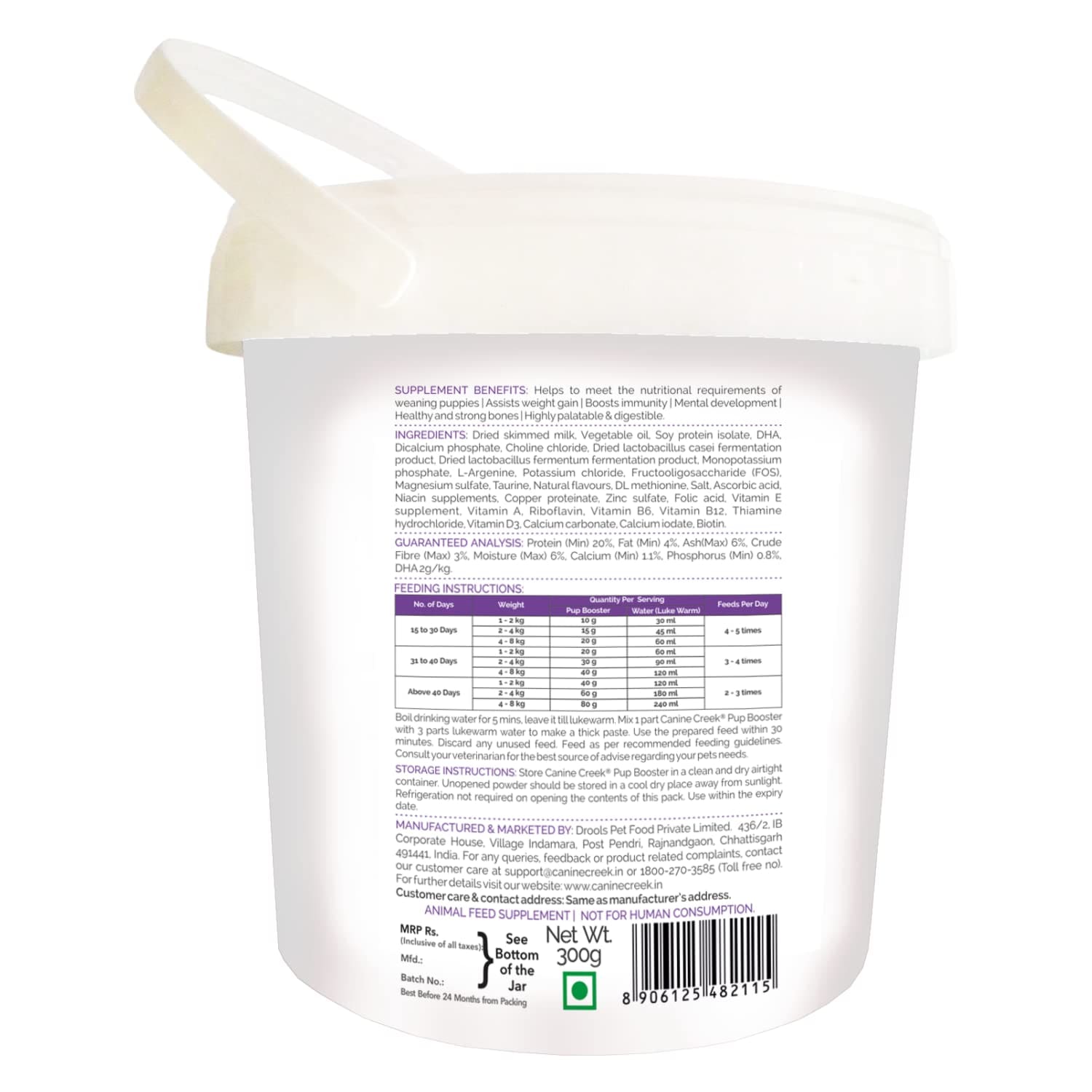 Canine Creek Pup Booster - Puppy Weaning Diet for All Breeds, 300g
