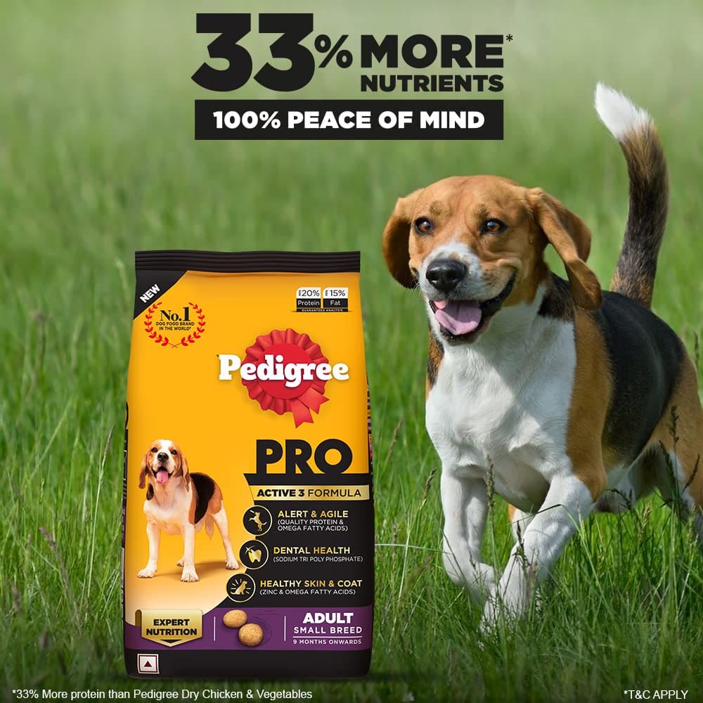 Pedigree Pro Adult Small Breed, Dry Chicken Dog Food, 1.2 Kg