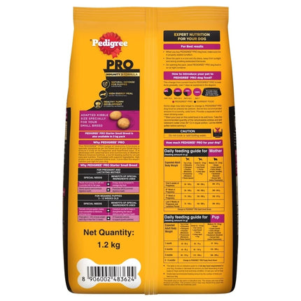 Pedigree Pro Starter Small Breed, Chicken Dry Dog Food, 1.2Kg