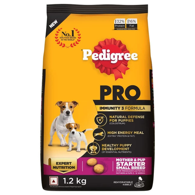 Pedigree Pro Starter Small Breed, Chicken Dry Dog Food, 1.2Kg