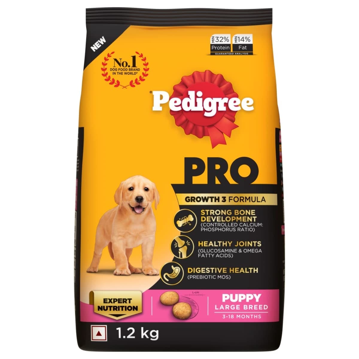 Pedigree Pro Puppy, Large Breed (3-18 Months) Dry Dog Food,1.2 Kg