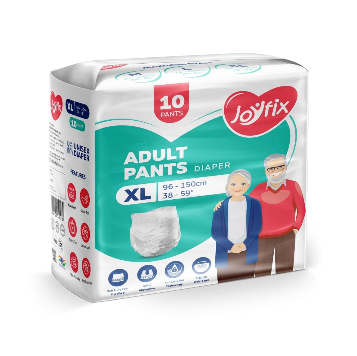 JOYFIX Adult Diapers Pant Style (XL), 10 Pants