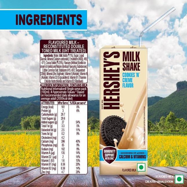 Hershey's Cookies N Crème Flavored Milkshake,180ml