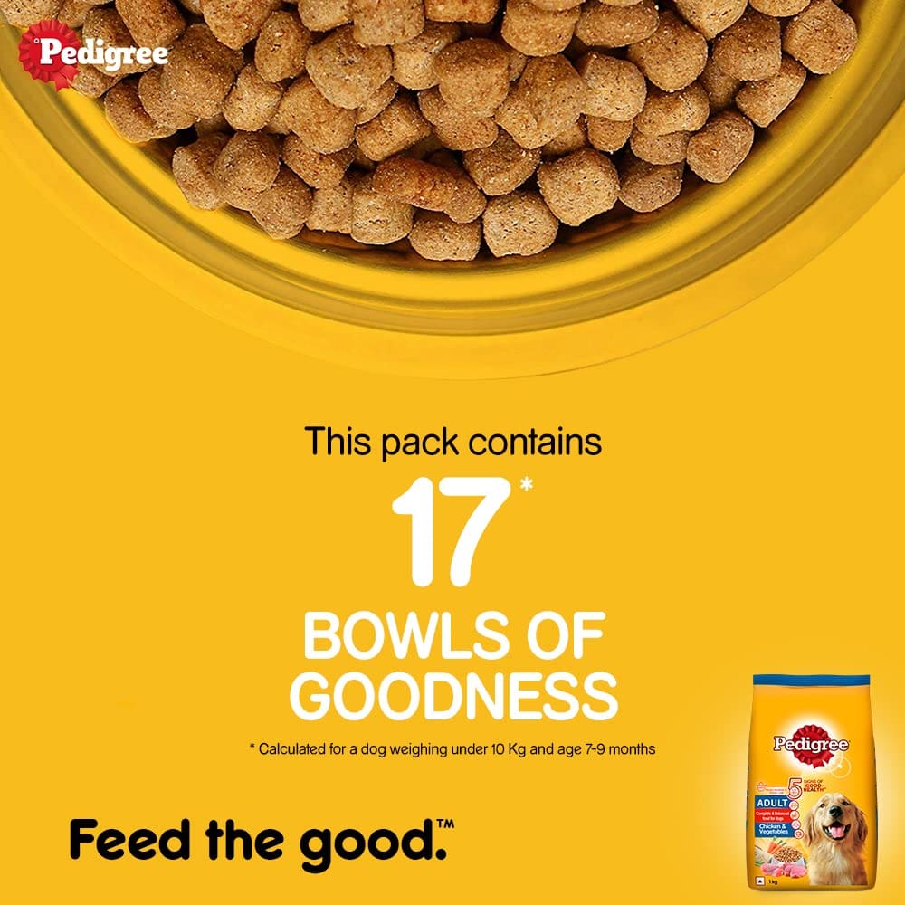 Pedigree Adult Dry Dog Food, Chicken & Vegetable, 1kg