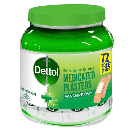Dettol Medicated Plasters, Washproof - 172 piece
