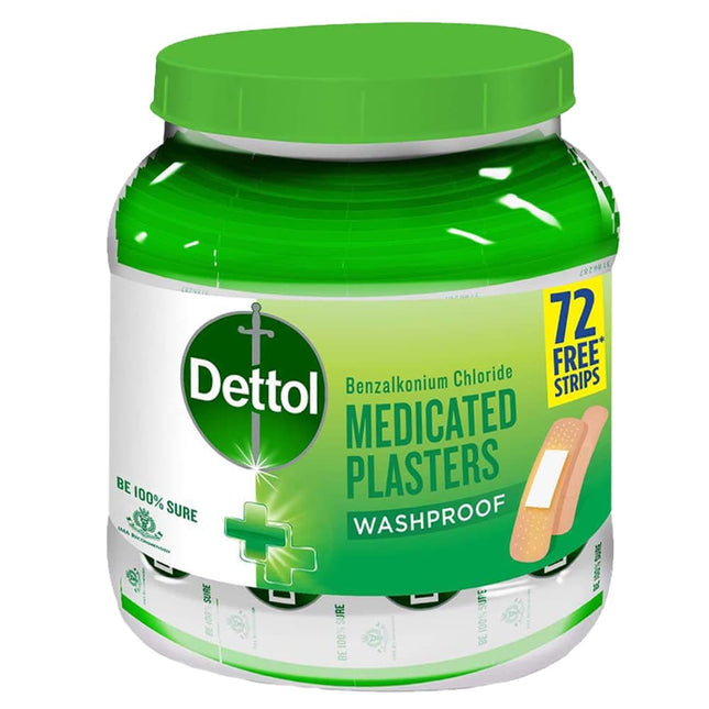 Dettol Medicated Plasters, Washproof - 172 piece