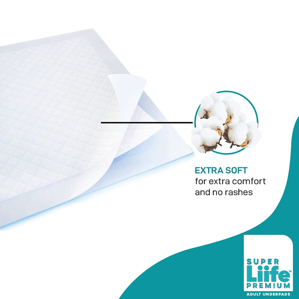 Super Liife Premium Underpads For Adults, Large