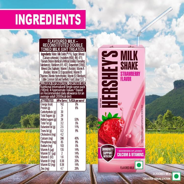 Hershey's Strawberry Flavored Milkshake, 180ml