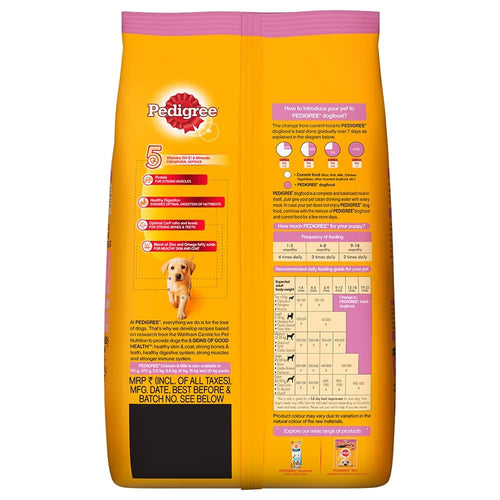 Pedigree Puppy Dry Dog Food, Chicken & Milk, 1Kg