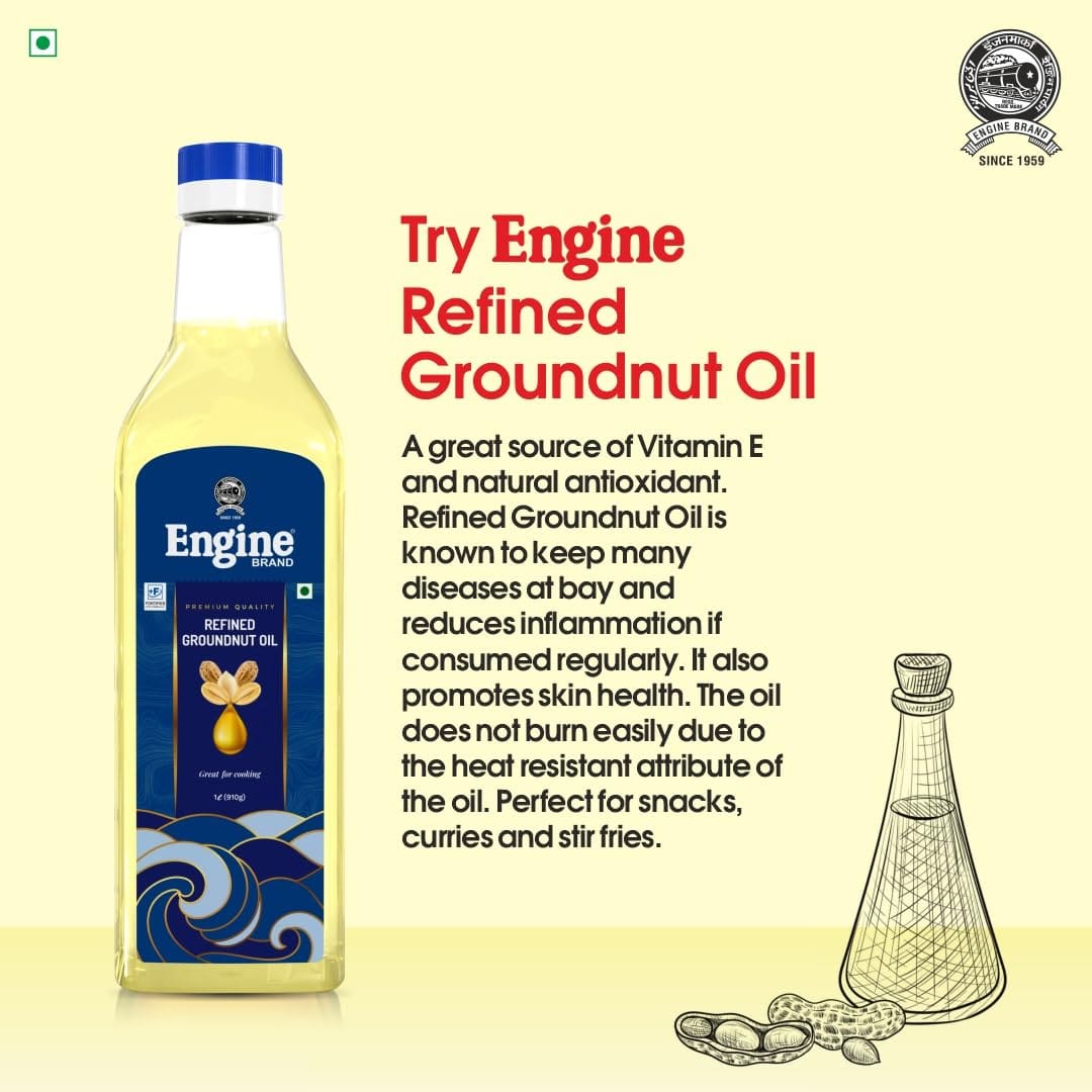 Engine Refined Groundnut Oil, 1L