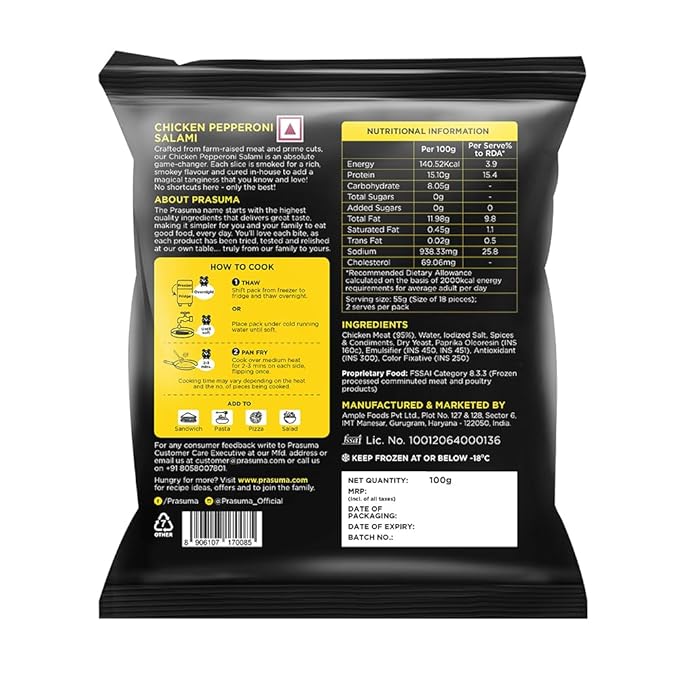Prasuma Chicken Pepperoni Salami 100g