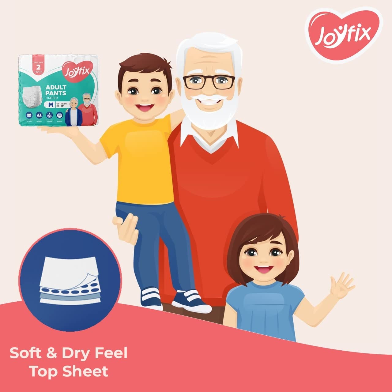 JOYFIX Adult Diapers Pant Style (L), 10 Pants