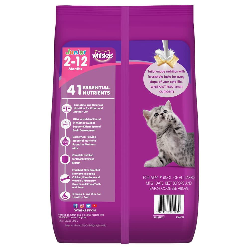 Whiskas Kitten (2-12 months), Mackerel Flavour, 1.1kg