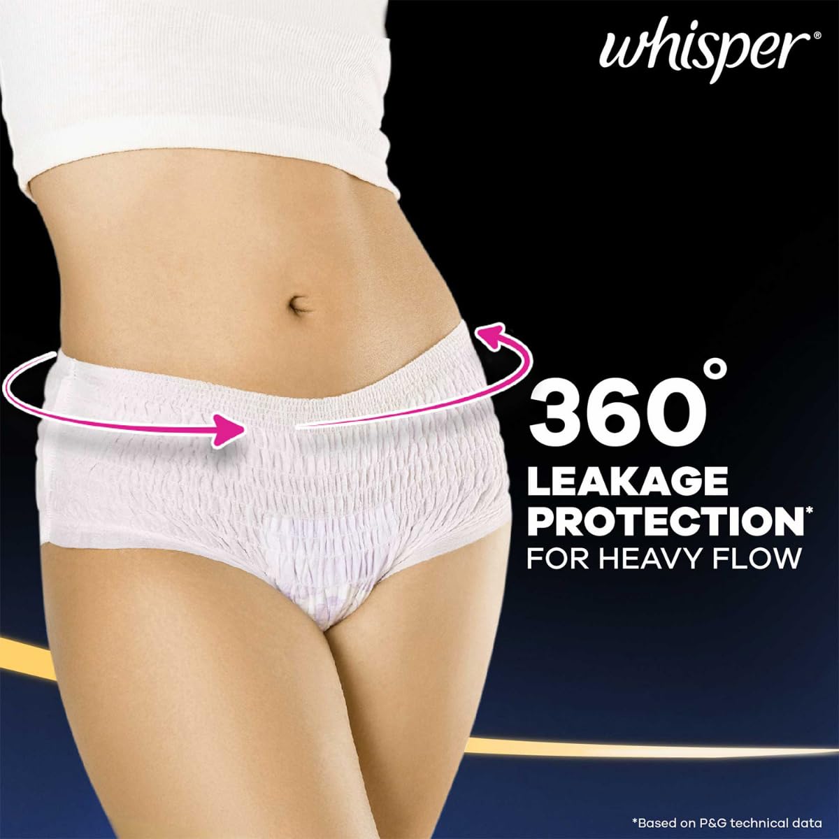 Whisper Super Absorbent Period Panty, M-L (6 Pants)