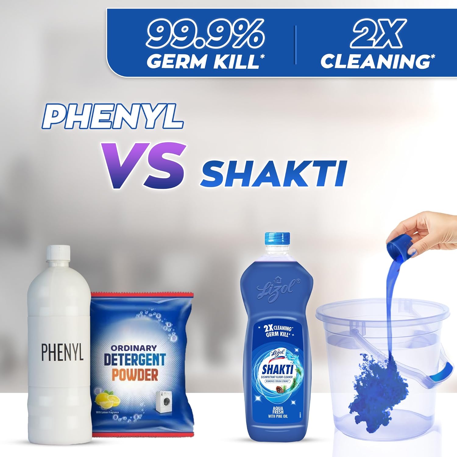 Lizol Shakti, Aqua Fresh, 450ml