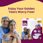 Super Liife  Premium Adult Diapers 8 Hrs Gel Core, Large- 10 Count