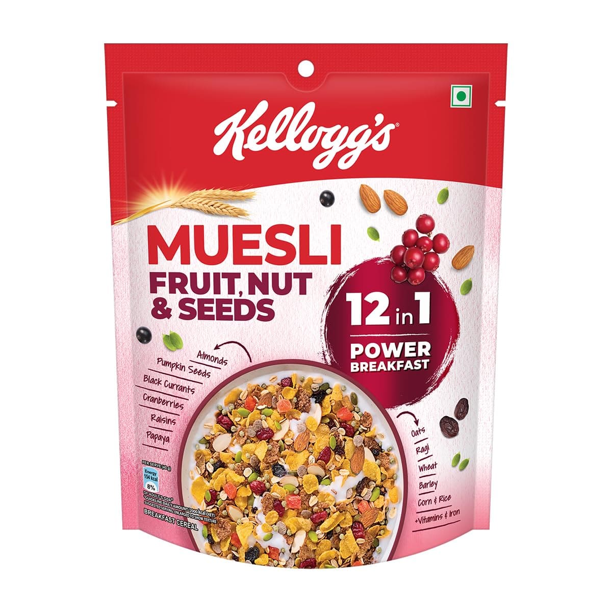 Kellogg's Muesli Crunchy Fruit, Nut & Seeds, 500g