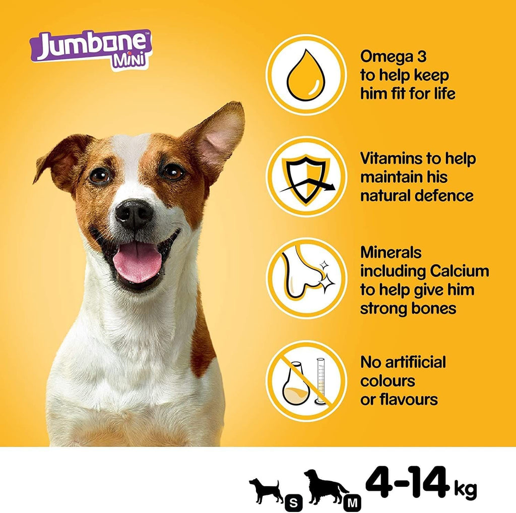 Pedigree Jumbone Mini Adult Dog Treat, Chicken & Lamb Flavour, 160g