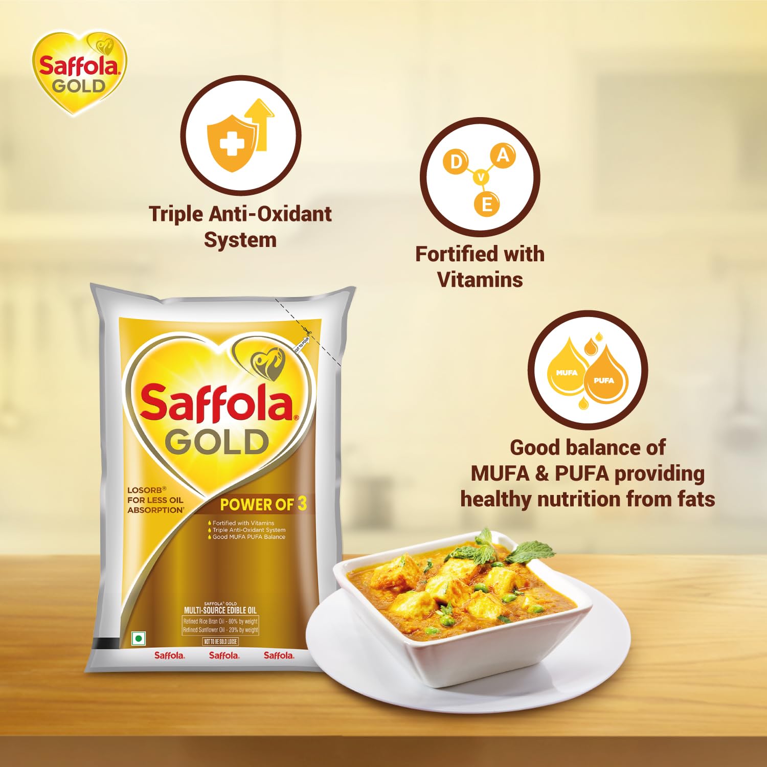 Saffola Gold Edible Oil, 1L