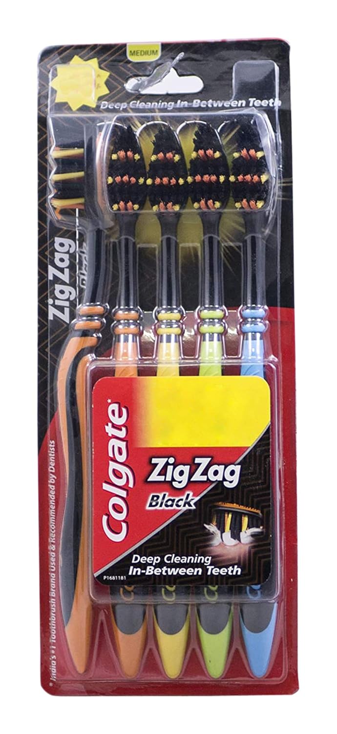 Colgate ZigZag Charcoal Toothbrush - 4 Piece (Medium)