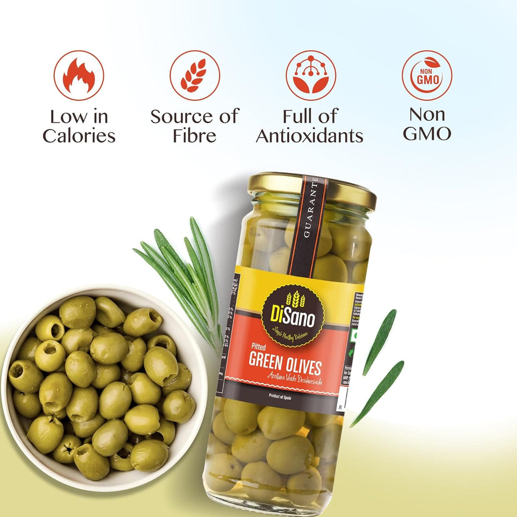 Disano, Pitted Green Olives, 450g