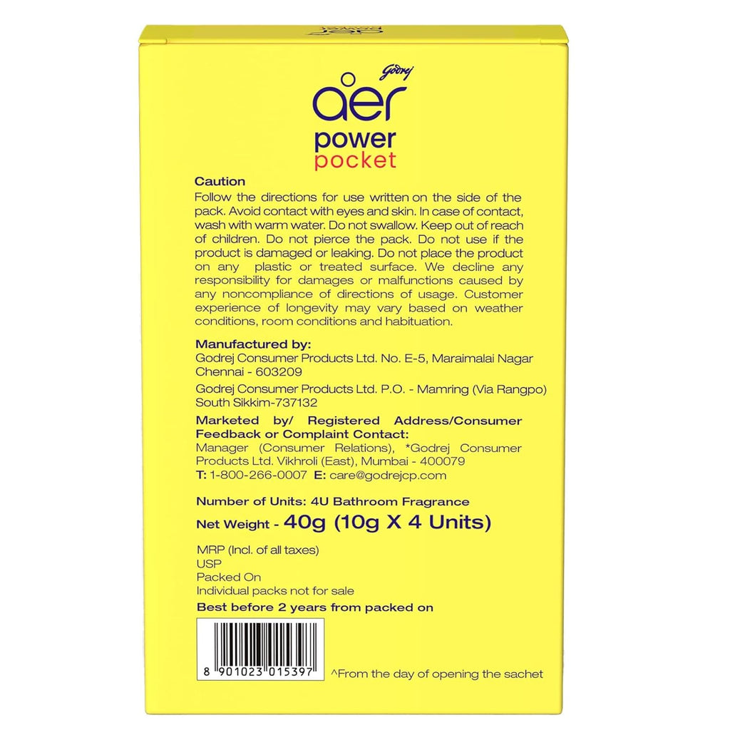 Godrej aer Power Pocket, Bathroom Freshener, 40g