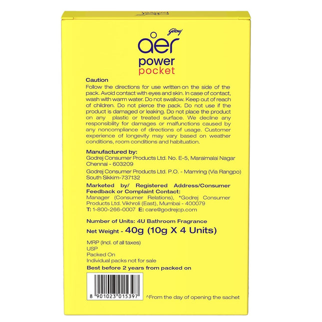 Godrej aer Power Pocket, Bathroom Freshener, 40g