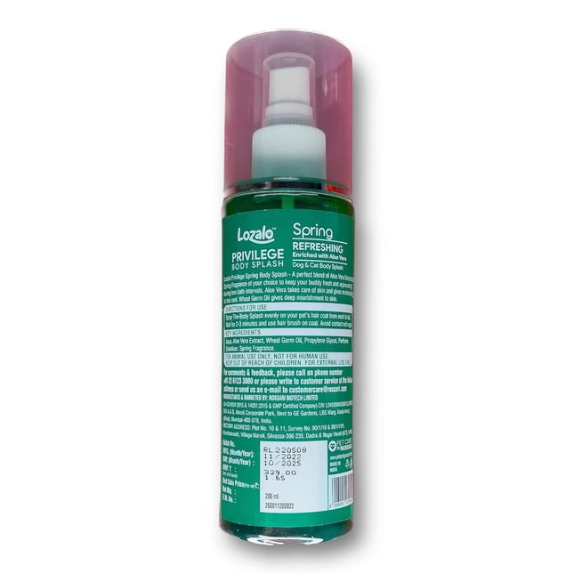 Lozalo Privelege Body Splash (Spring) for Dogs & Cats, 200 ml