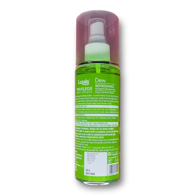 Lozalo Privelege Body Splash (Dew) for Dogs & Cats, 200 ml